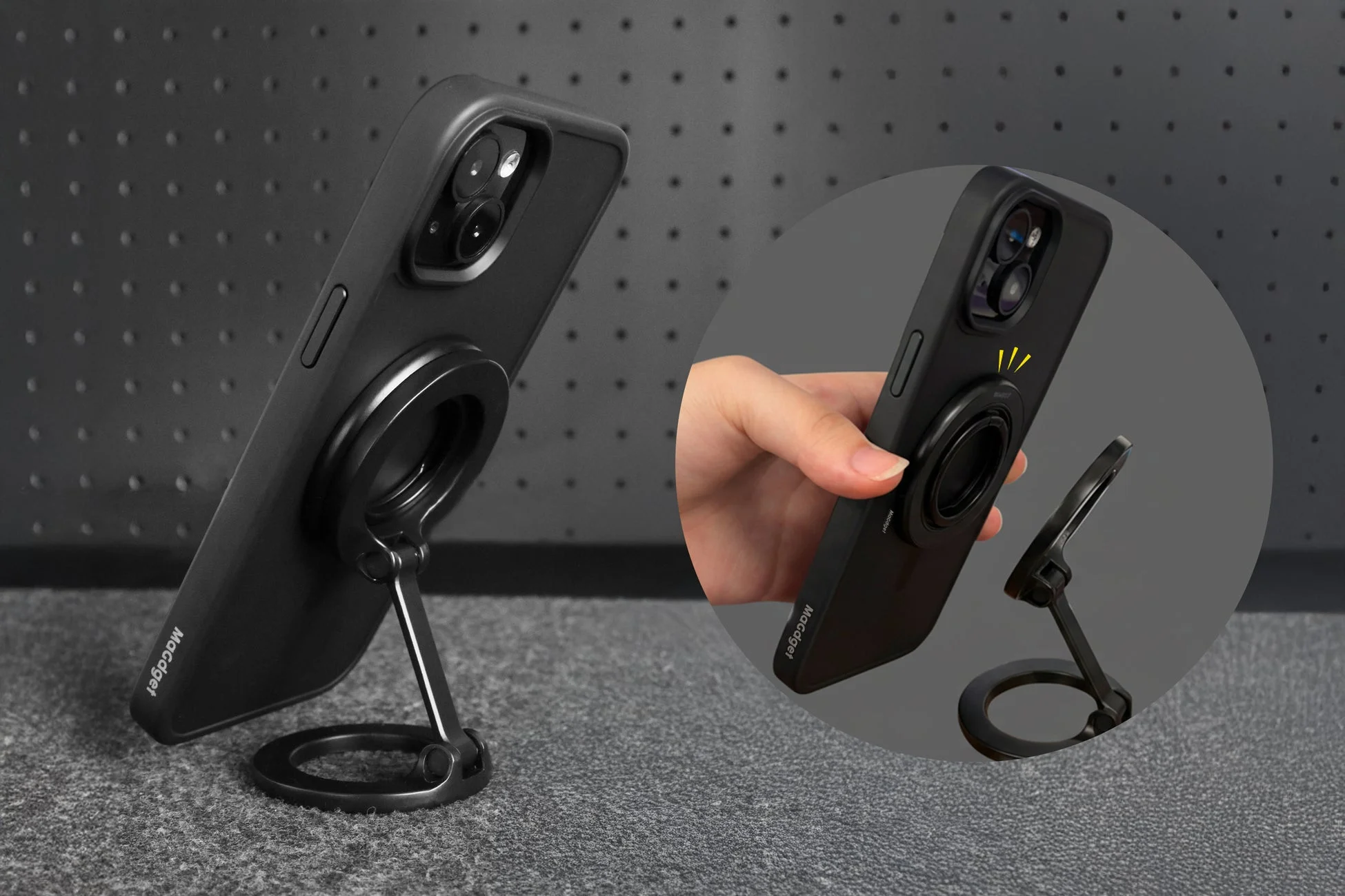 スマホスタンドとして使用するSpin Ring