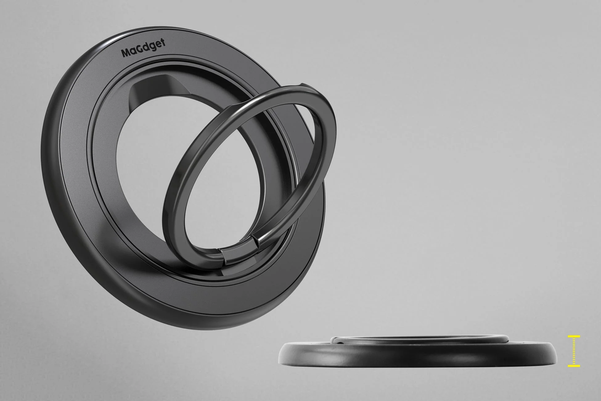 Spin Ring単体、厚みを示す