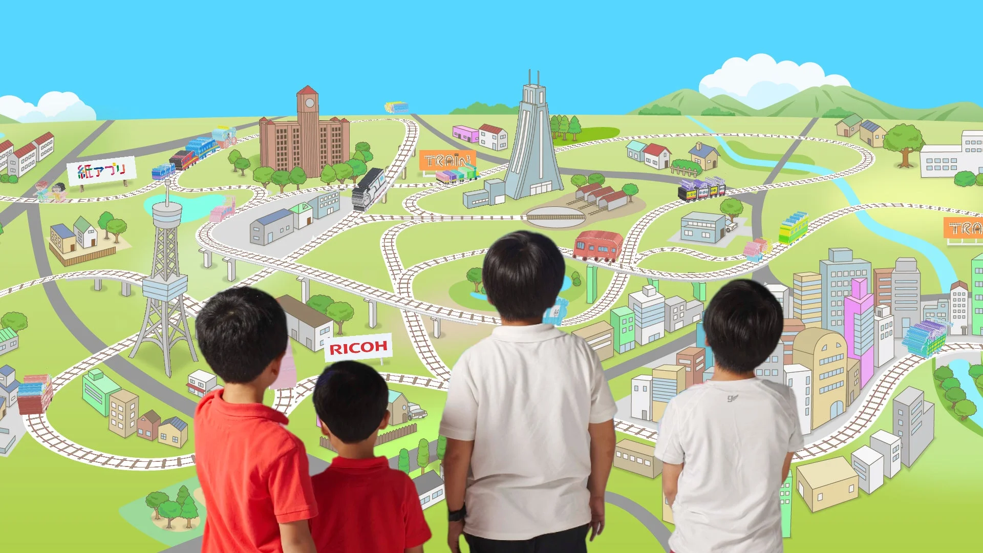 子供たちの3D塗り絵体験