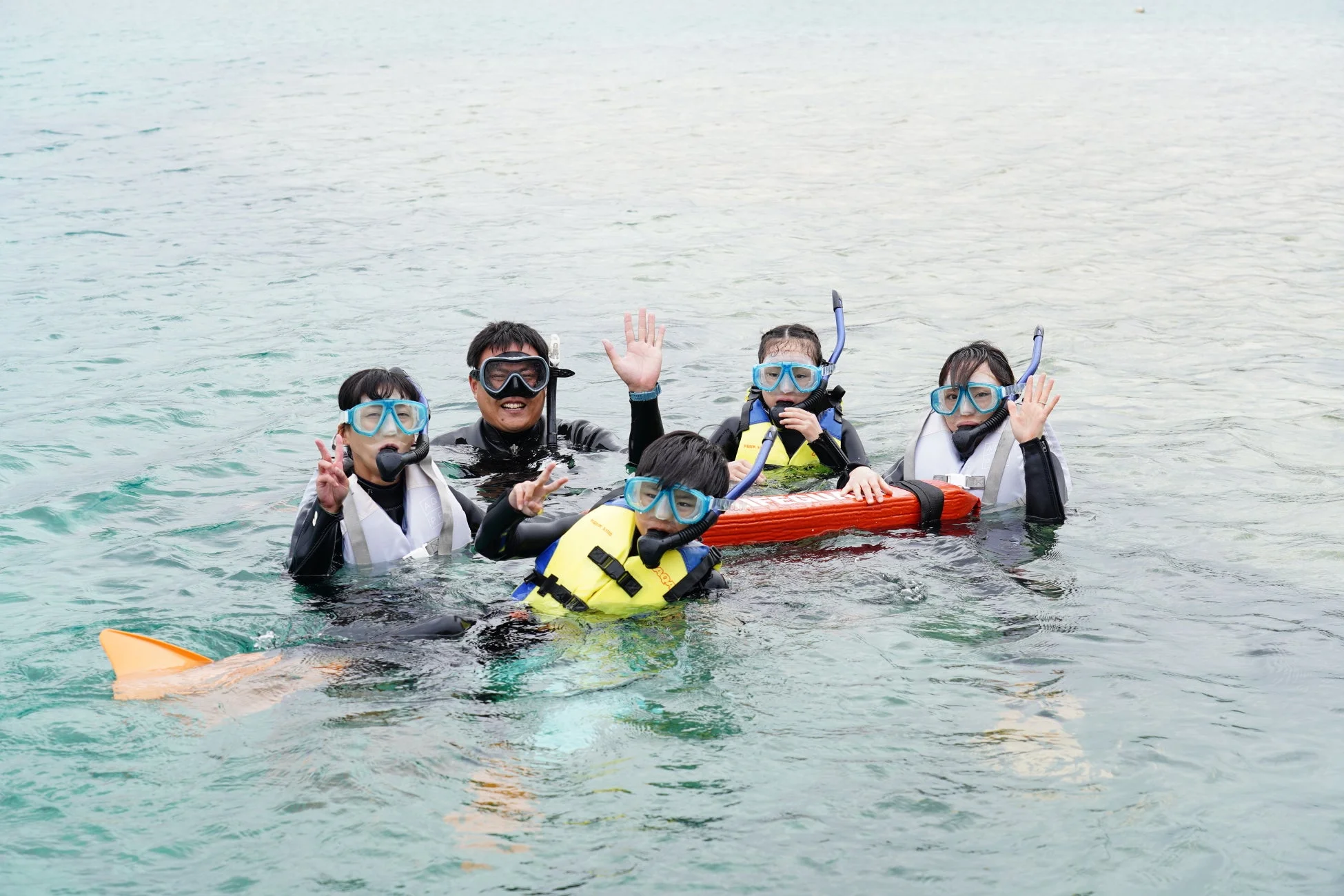 シュノーケリングを楽しむ人々