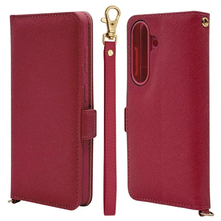 ハンドストラップ手帳型ケース