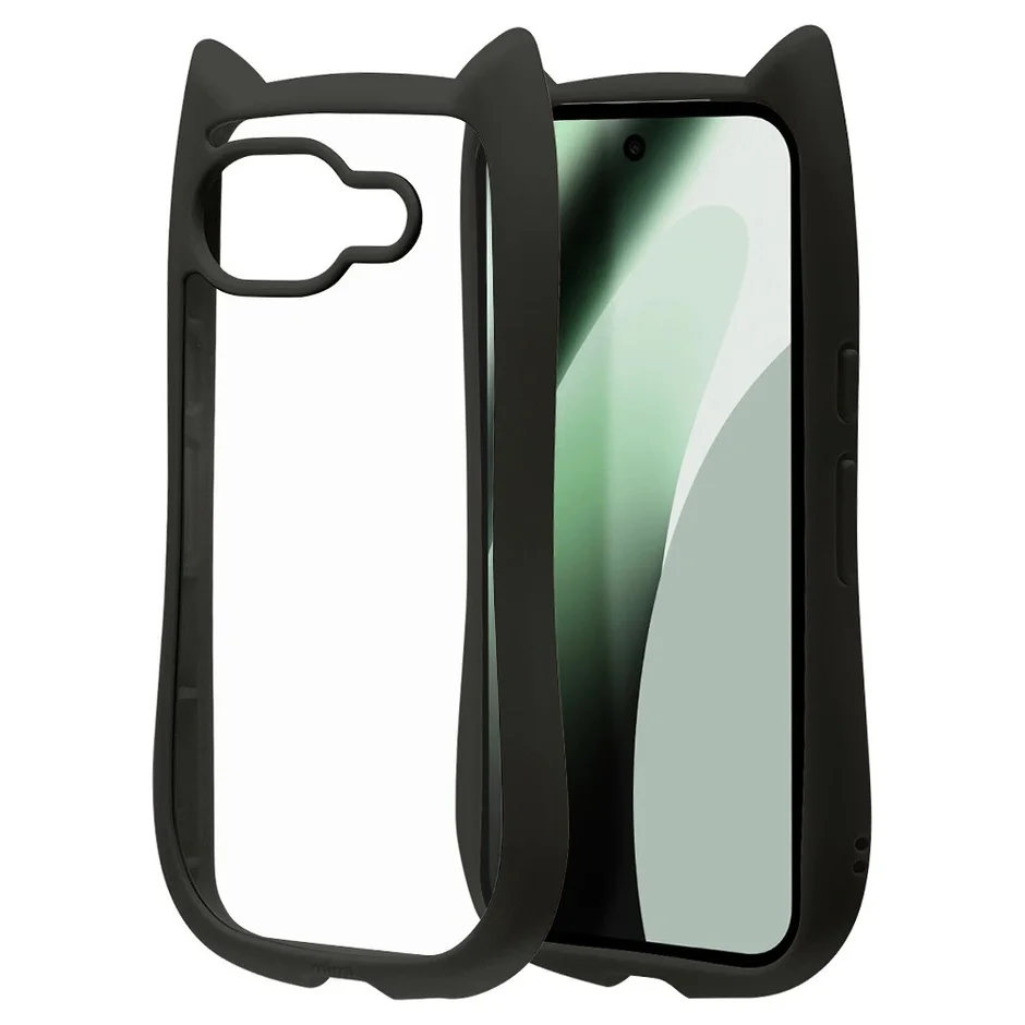 黒色の猫耳スマホケース