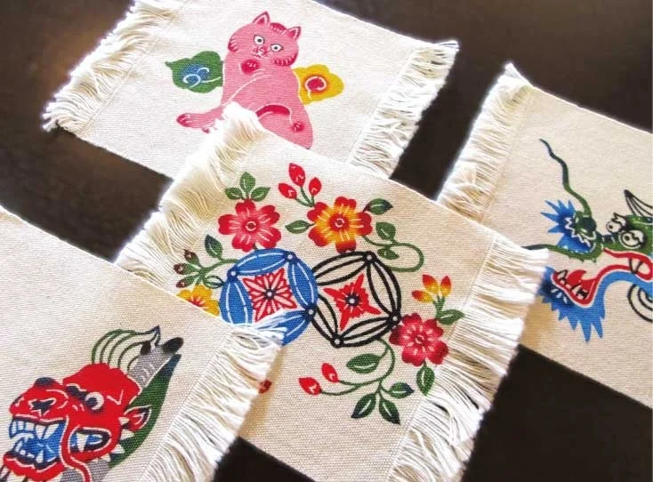 紅型コースターの作品例