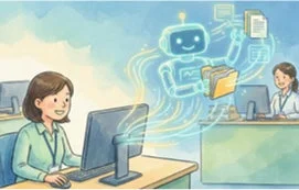 AIロボットによる書類やデータ管理のサポート