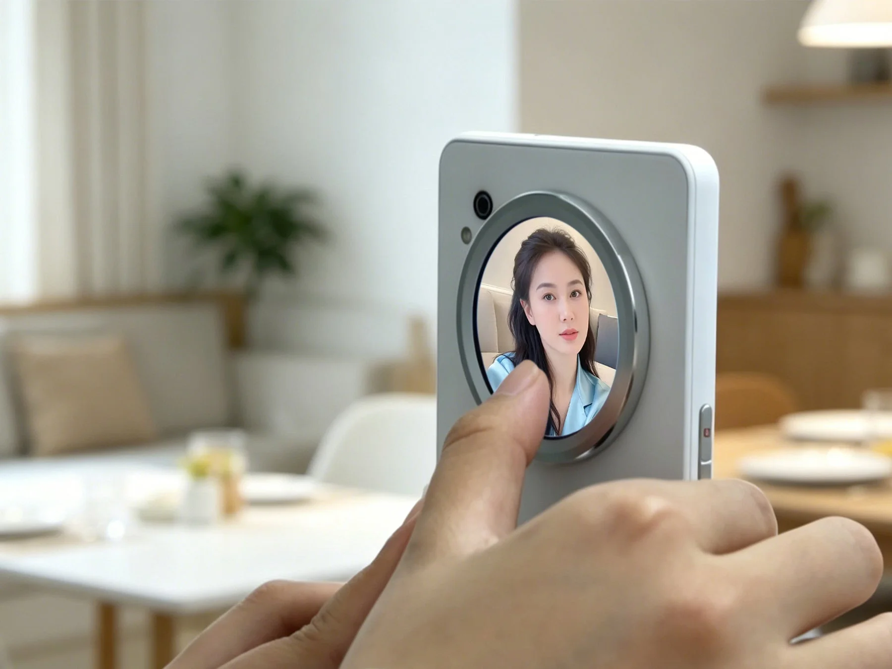 サブ画面での自撮り