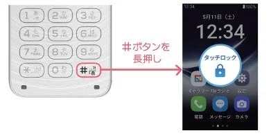 画面タッチロック機能