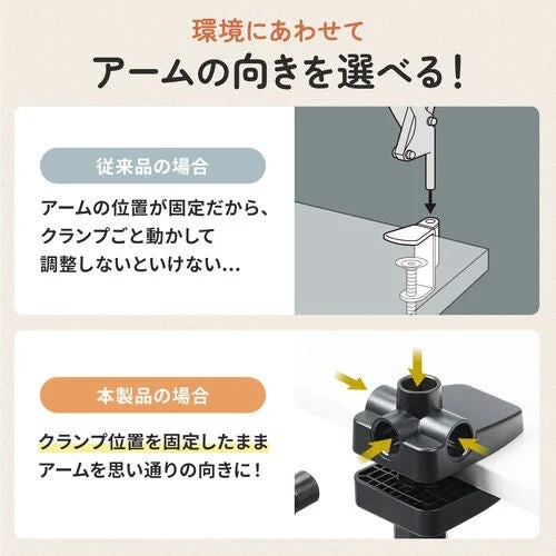 アームの向きを調整する比較図