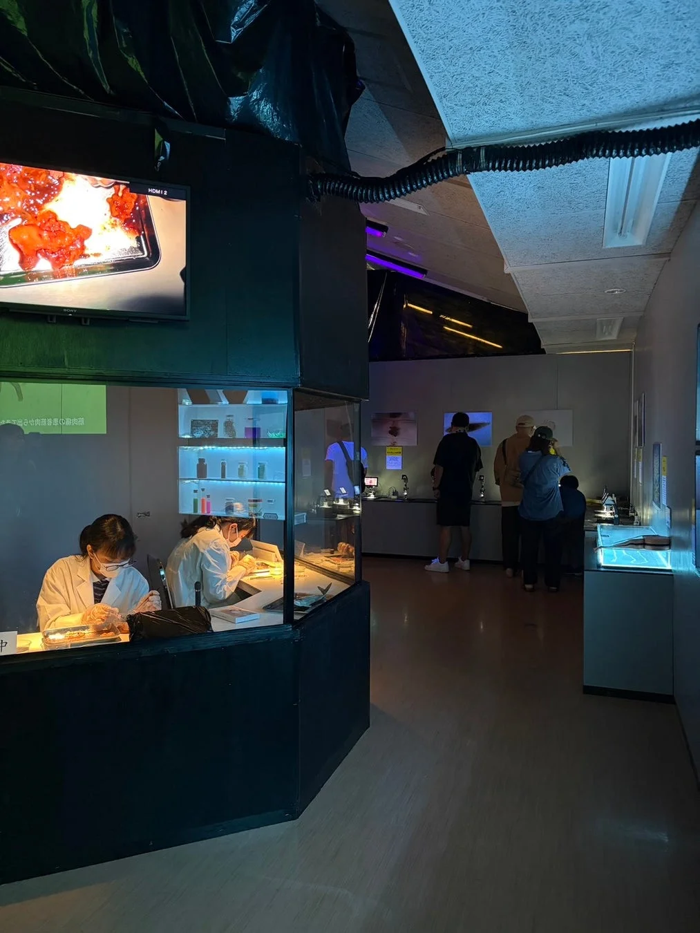 ラボのような展示