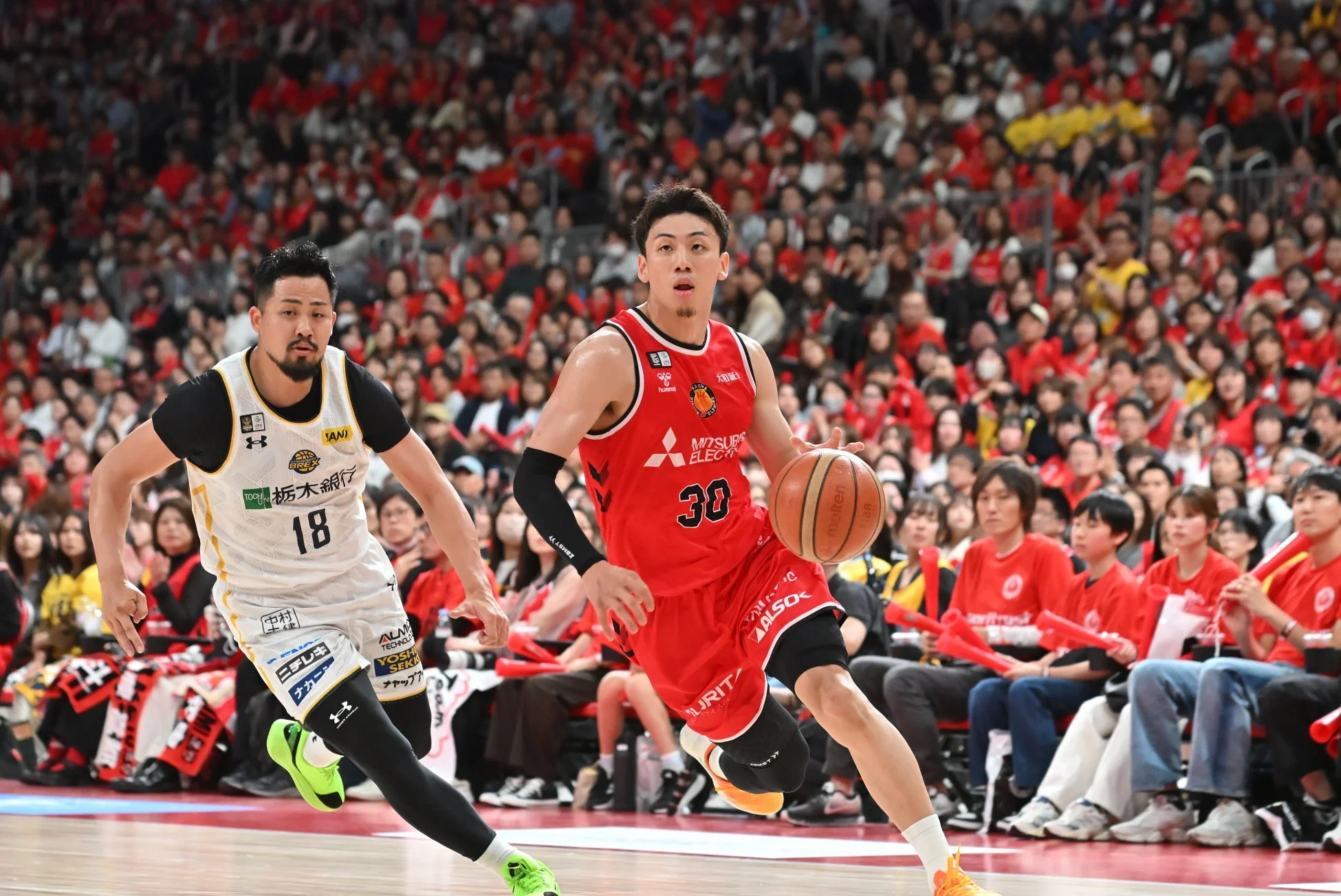 試合中の選手