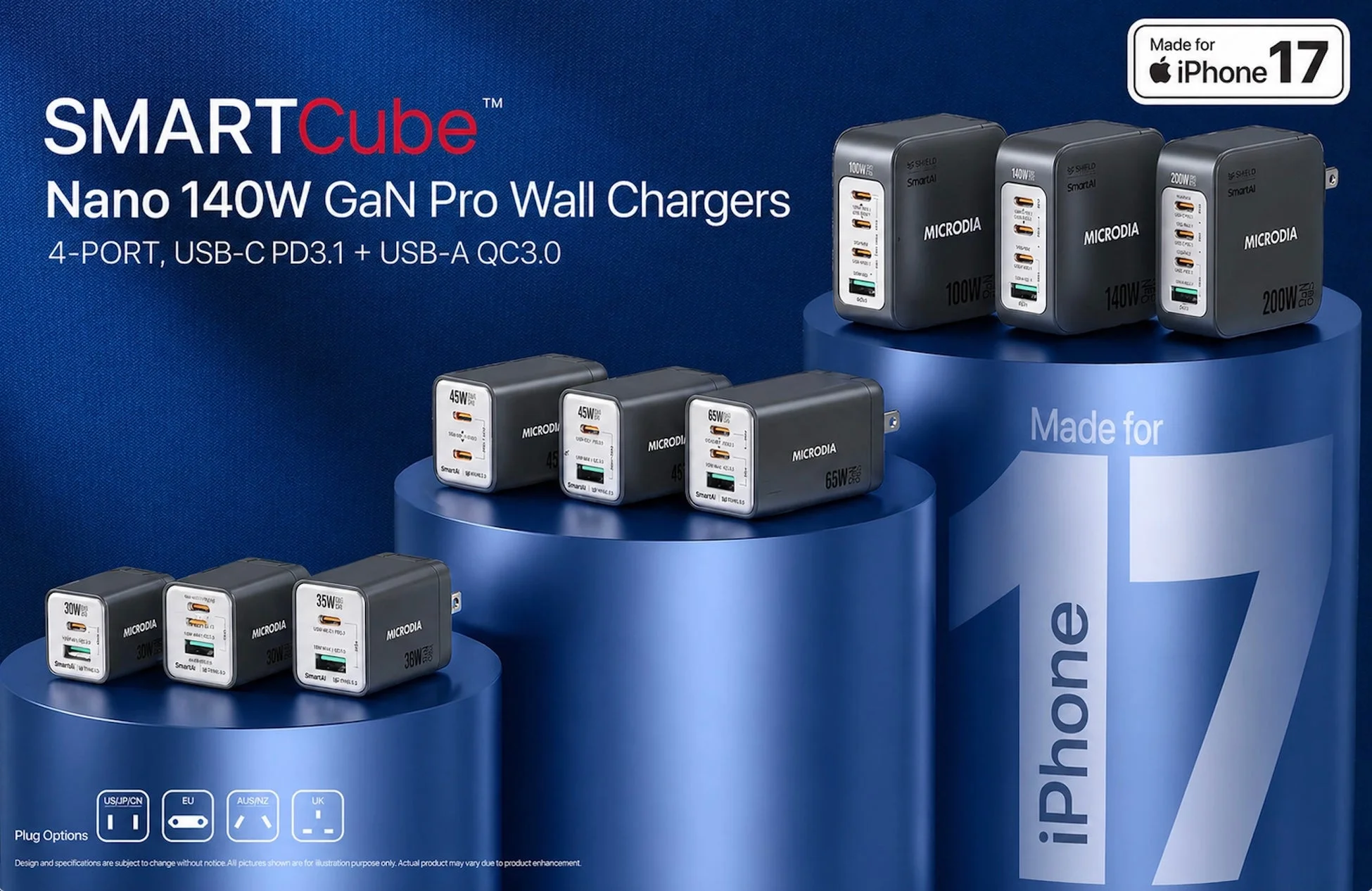 SMARTCube™ Nano GaN Pro Wall Chargers