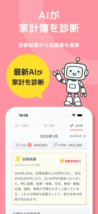 AI家計簿診断画面
