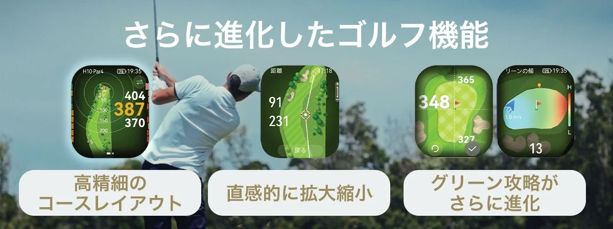 ゴルフ機能の進化を示す画像