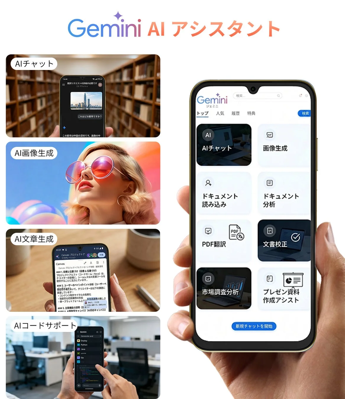 Gemini AIアシスタントの機能例