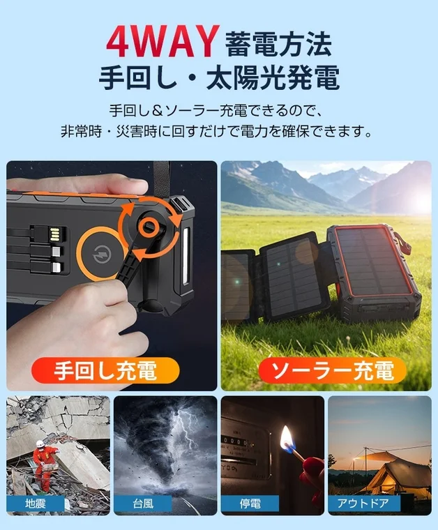 手回し・太陽光発電