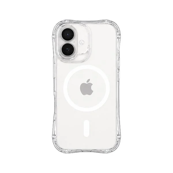 透明な保護ケースに収められたiPhoneの背面が写っています。