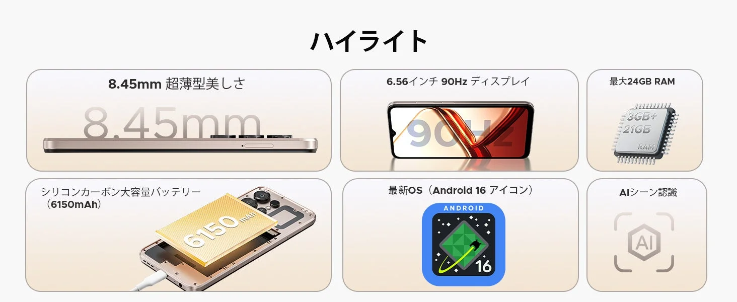 DOOGEE Note56X 主要ハイライト