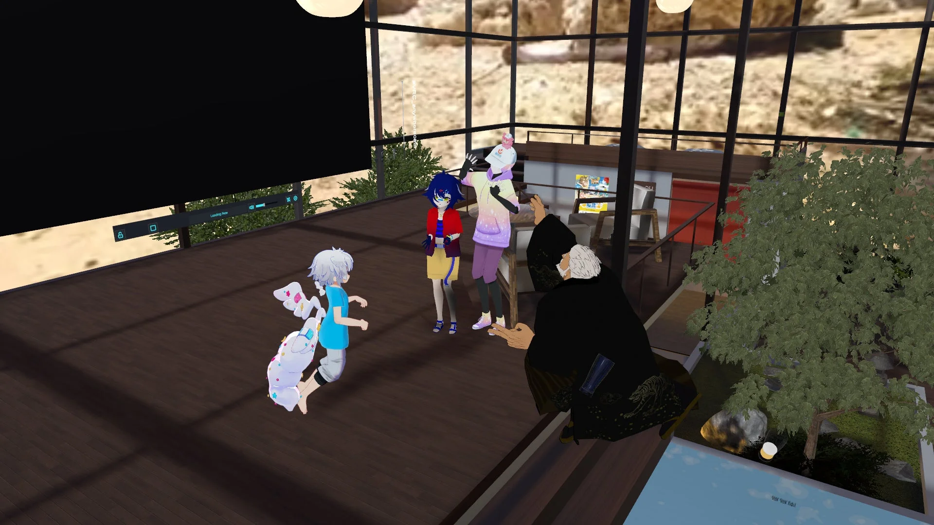 バーチャル空間で交流するアバターたち