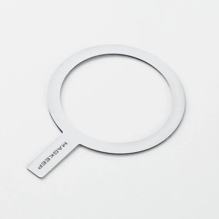 白い円形のマグネットリングステッカー