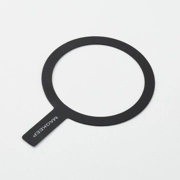 黒い円形のメタルリングステッカー