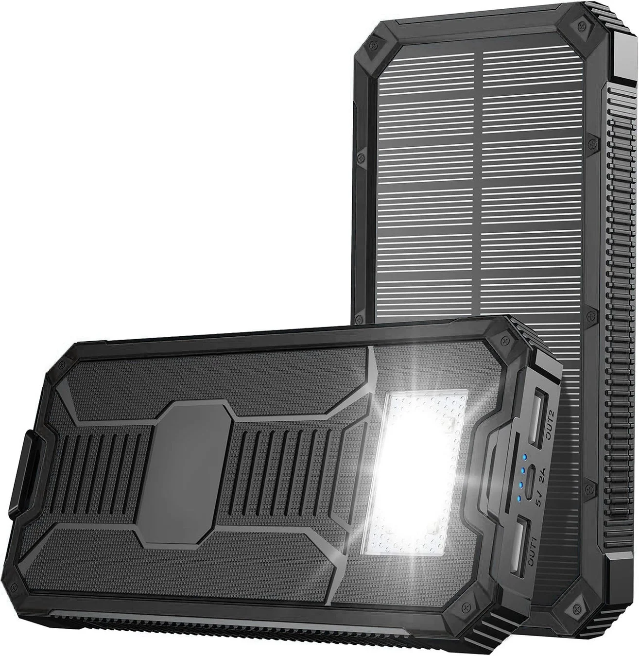 ソーラーパネル1面搭載モバイルバッテリー 10000mAh