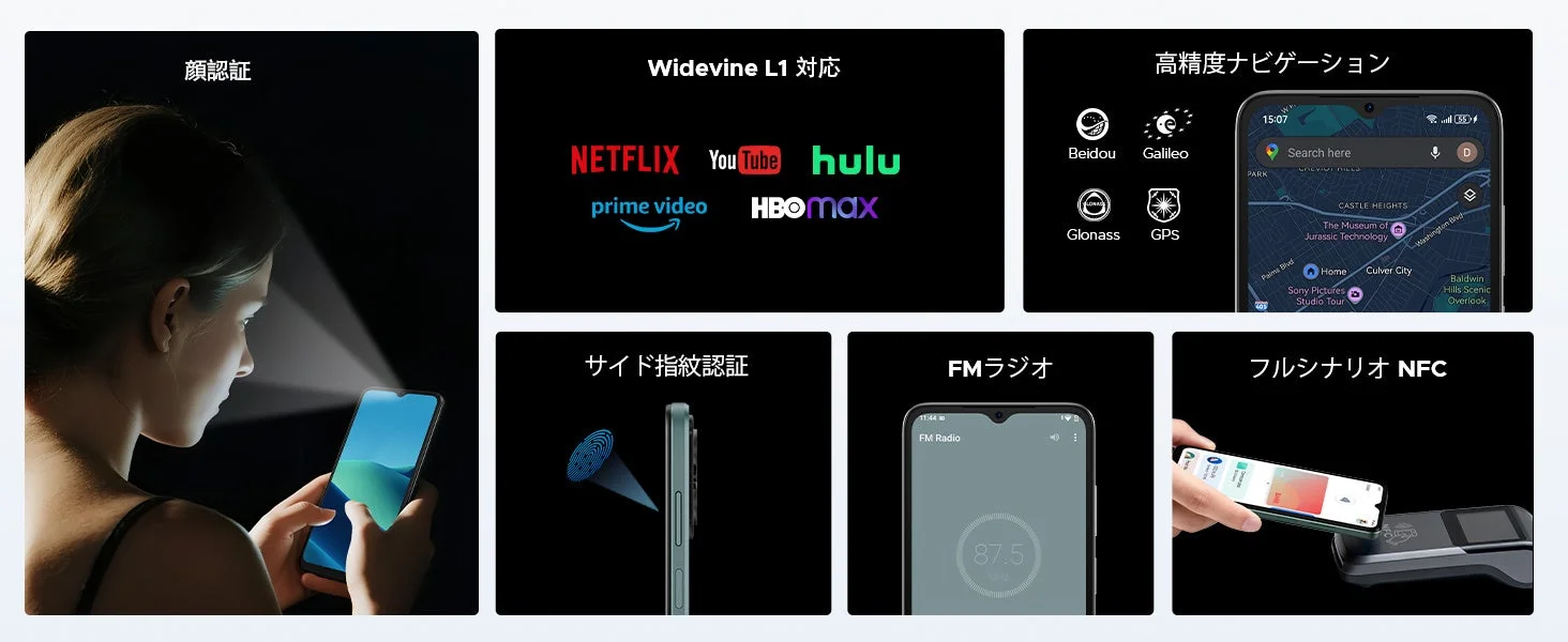 DOOGEE NOTE56PROの顔認証とその他機能