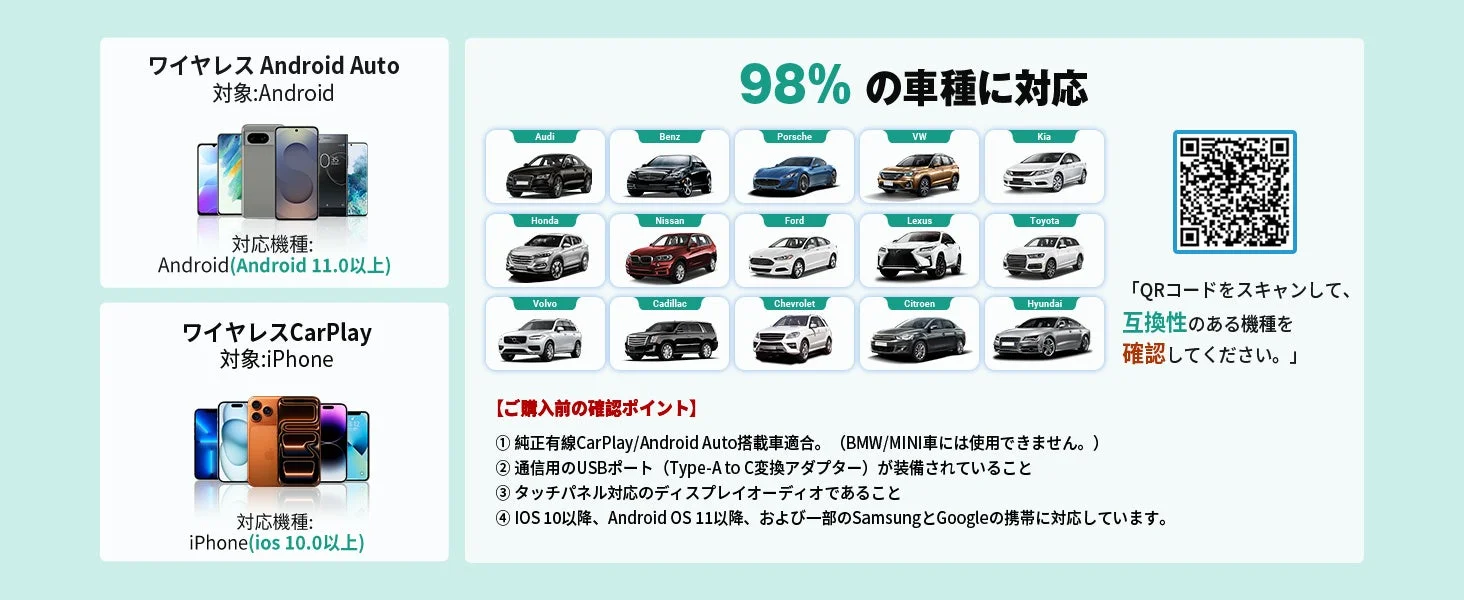 98% の車種に対応