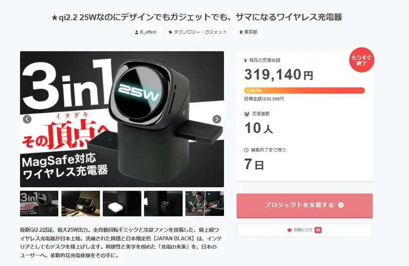 CAMPFIREプロジェクトページ