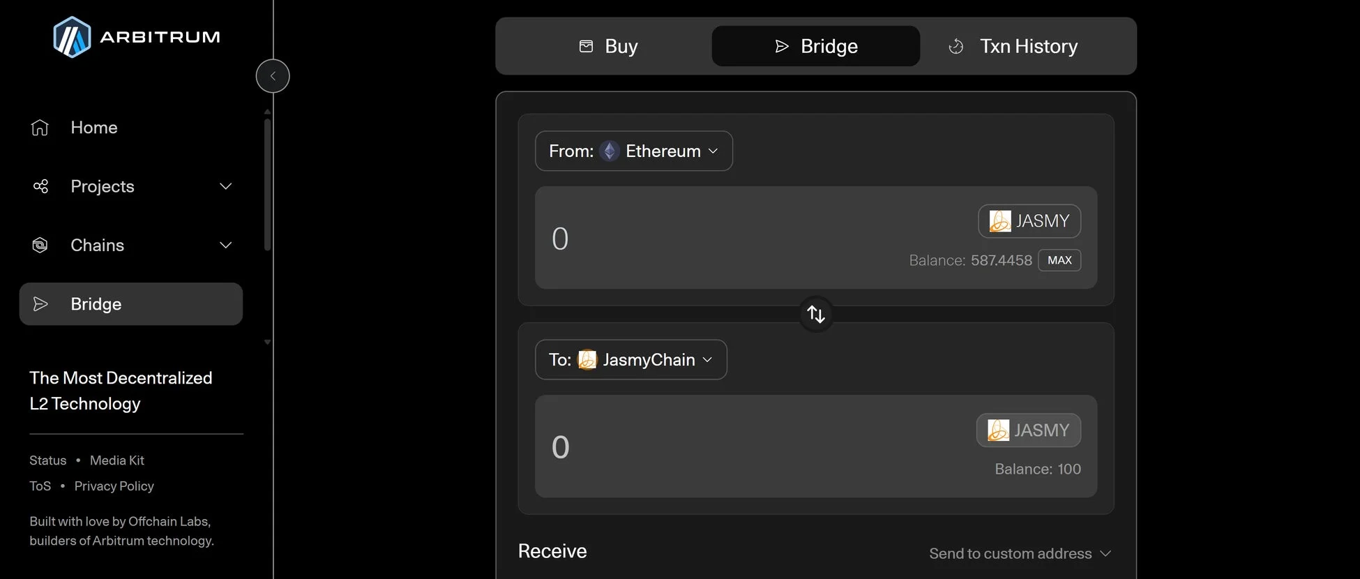 Arbitrum Portalの画面