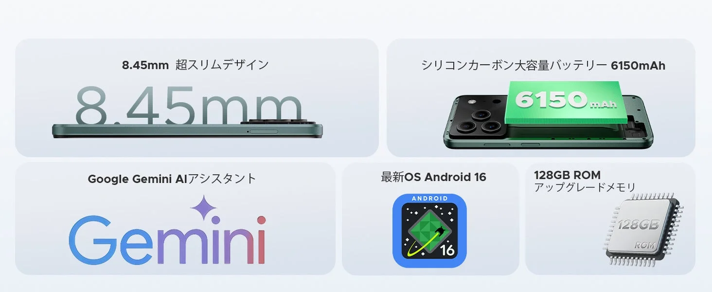 DOOGEE NOTE56PROの主要特徴