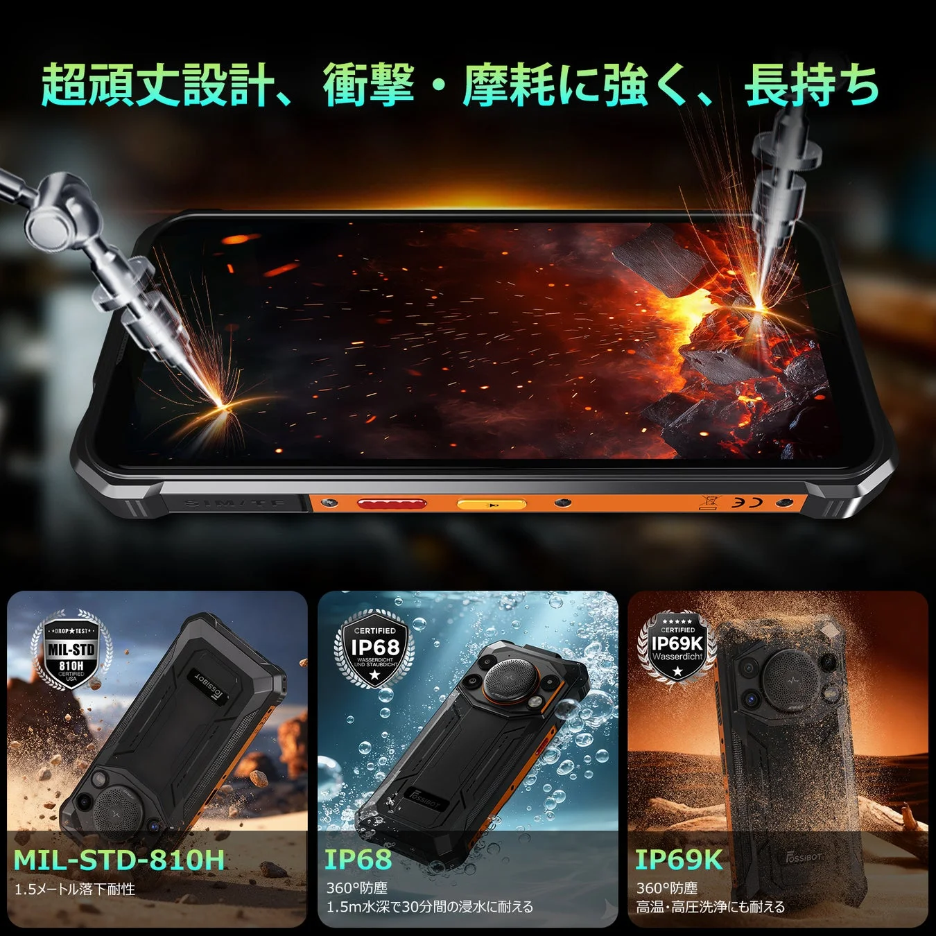 防水・防塵・耐衝撃性能