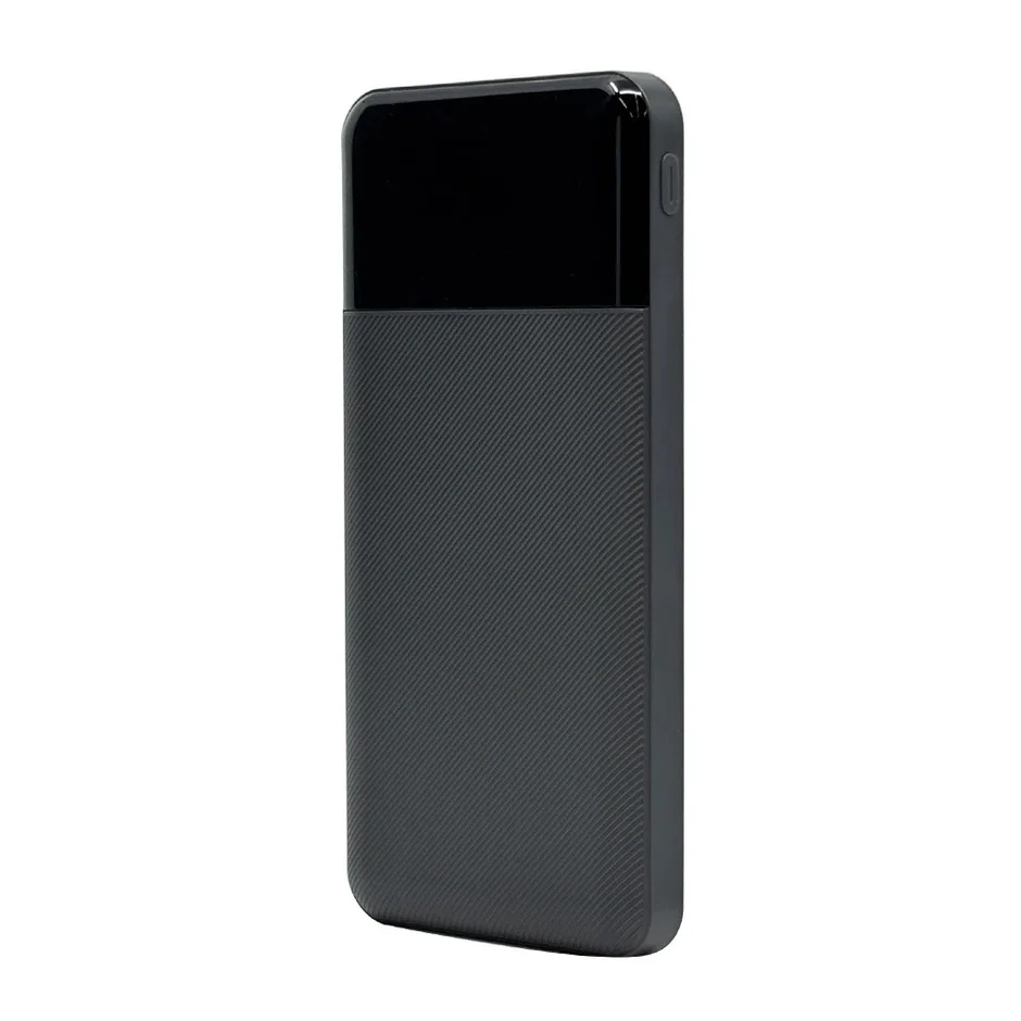 10,000mAh ダークグレーと黒のモバイルバッテリー