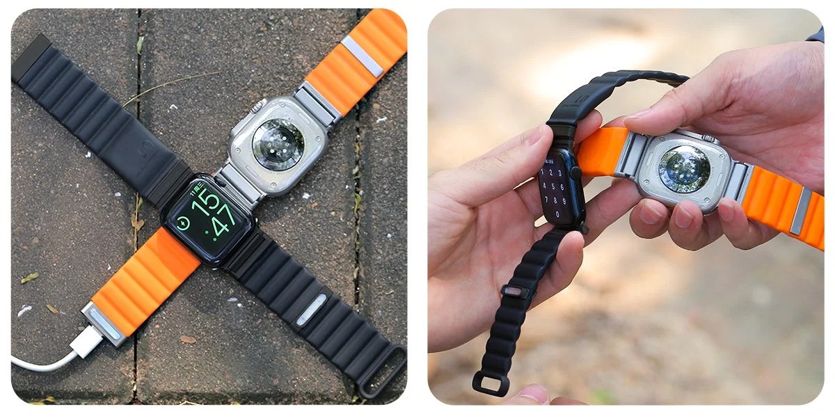 友人のApple Watchを充電するイメージ