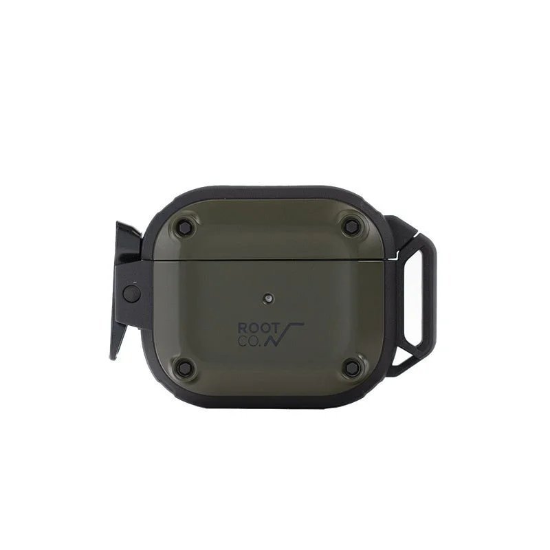 オリーブグリーンとブラックのAirPodsケース