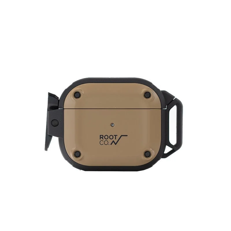 ベージュとブラックのAirPodsケース