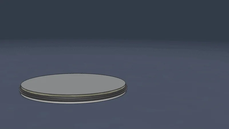 シンプルな灰色の円盤状の台座