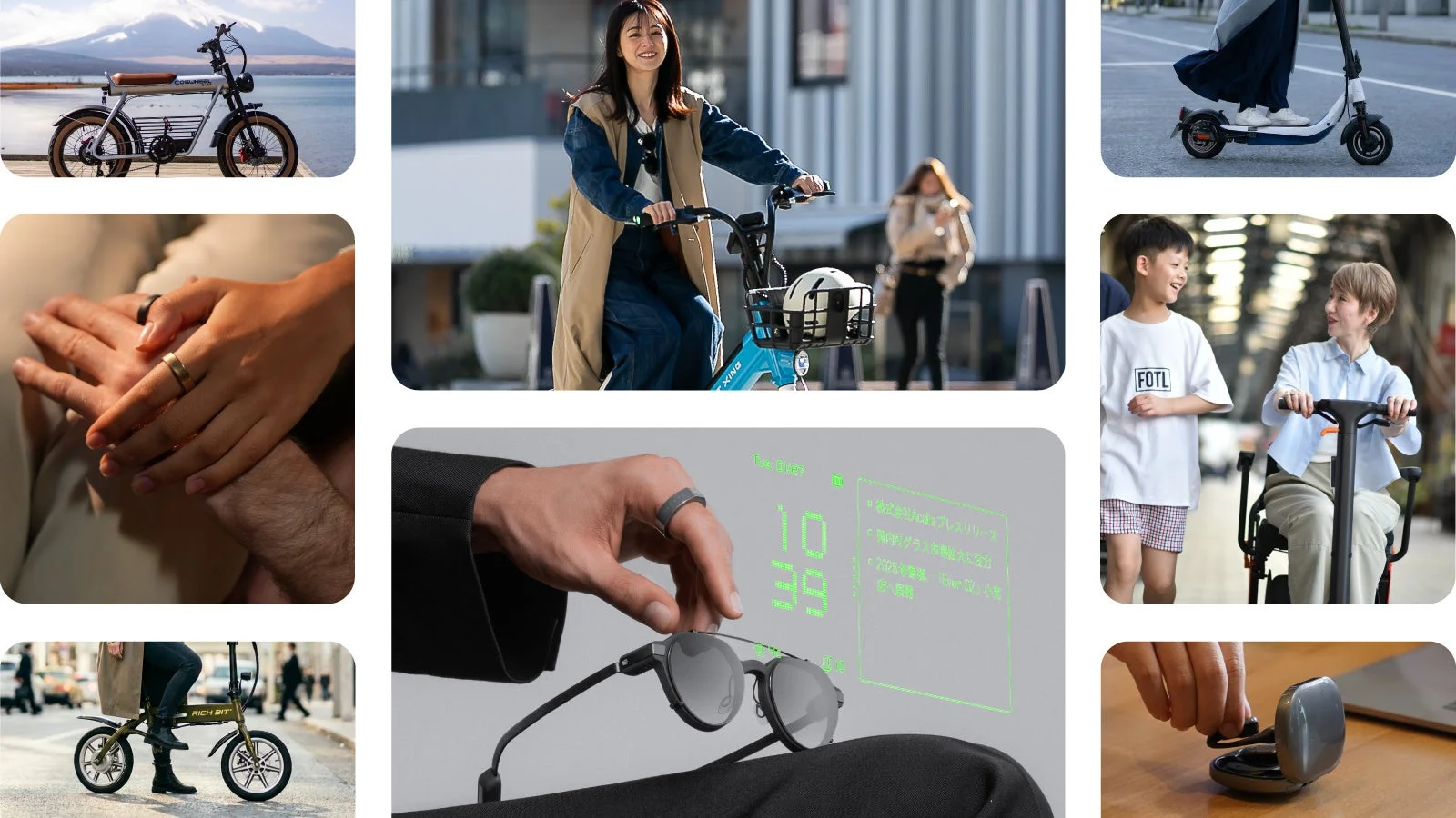 Acalieの製品コラージュ