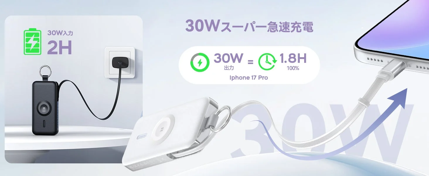 30Wスーパー急速充電