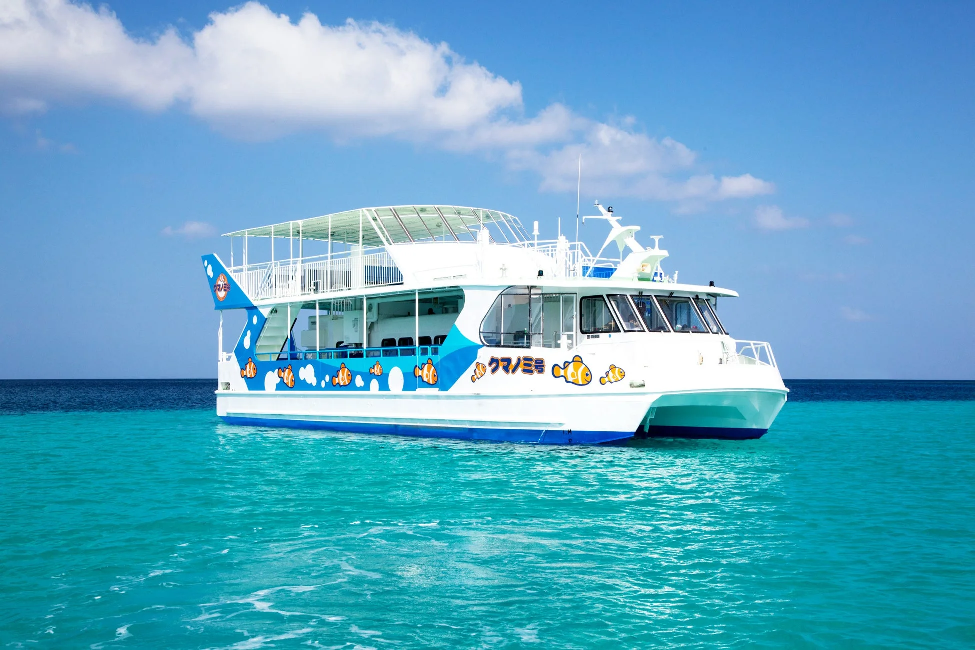 クマノミのイラストが描かれた観光船「クマノミ号」