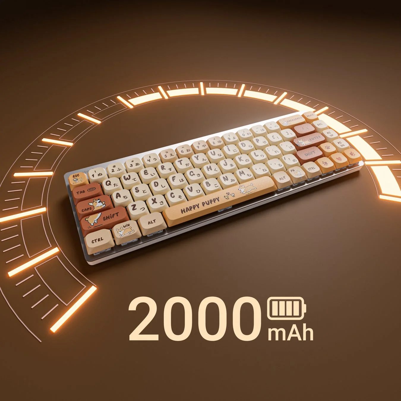 バッテリー容量表示のキーボード