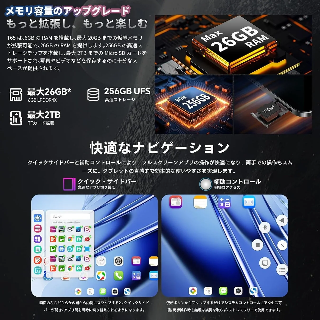 Teclast T65 メモリ・ストレージ