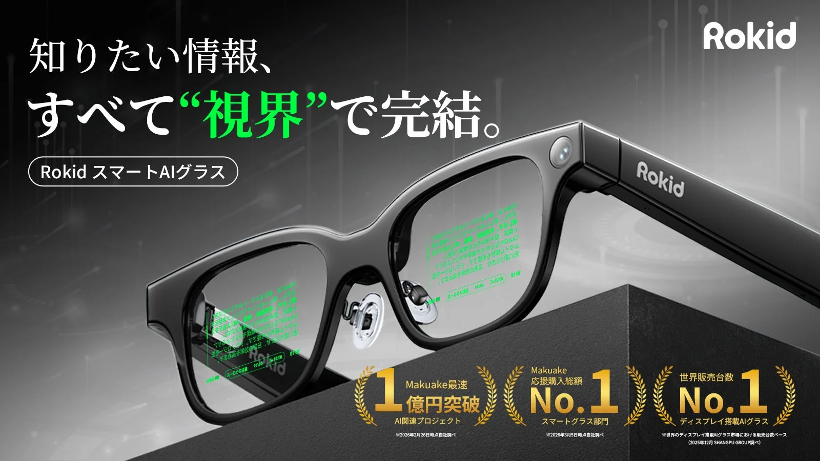 知りたい情報、すべて“視界”で完結。