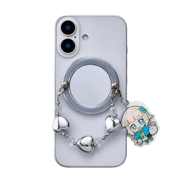 ミラー付きスマホリングとチャーム