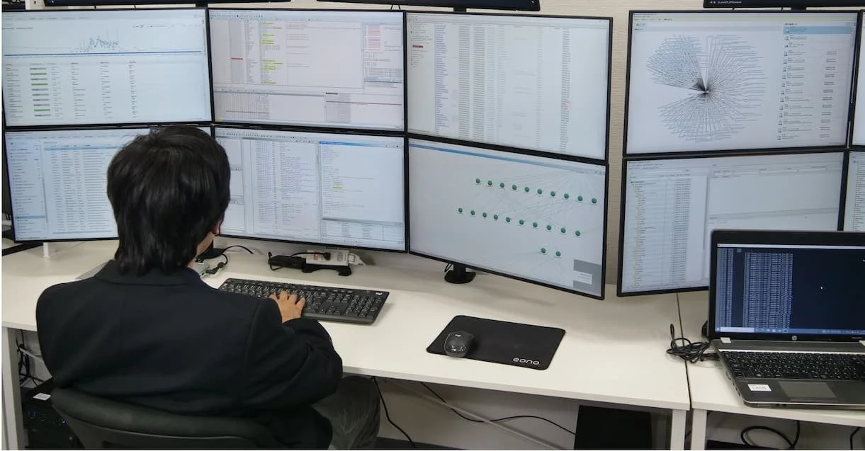 データ分析やシステム監視の様子