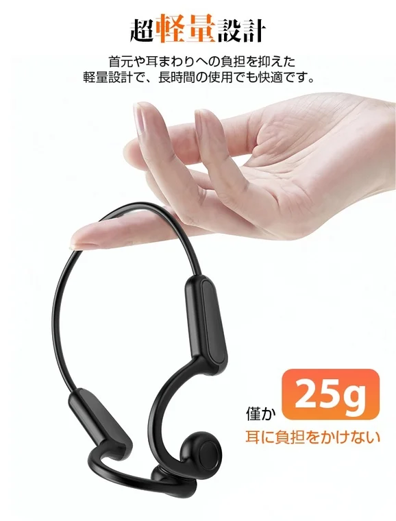 超軽量設計(25g)と快適な装着感を強調