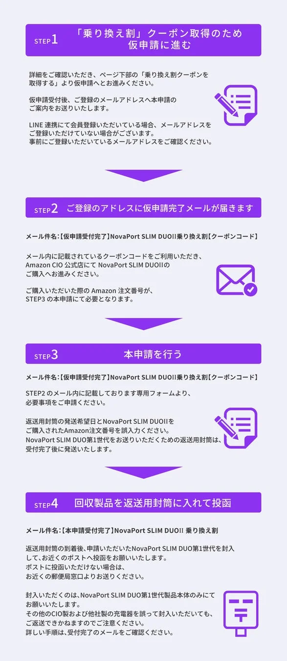 NovaPort SLIM DUOII 乗り換え割の手順