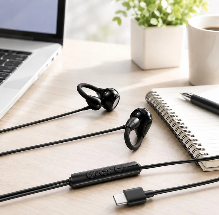 イヤホン 有線イヤホン USB-C ノートパソコン デスクワーク