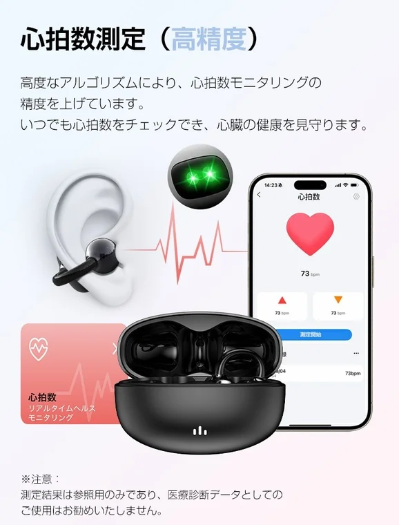 心拍数モニタリングの画面
