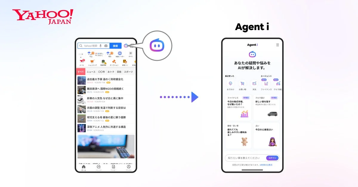 Yahoo! JAPANアプリのAgent i