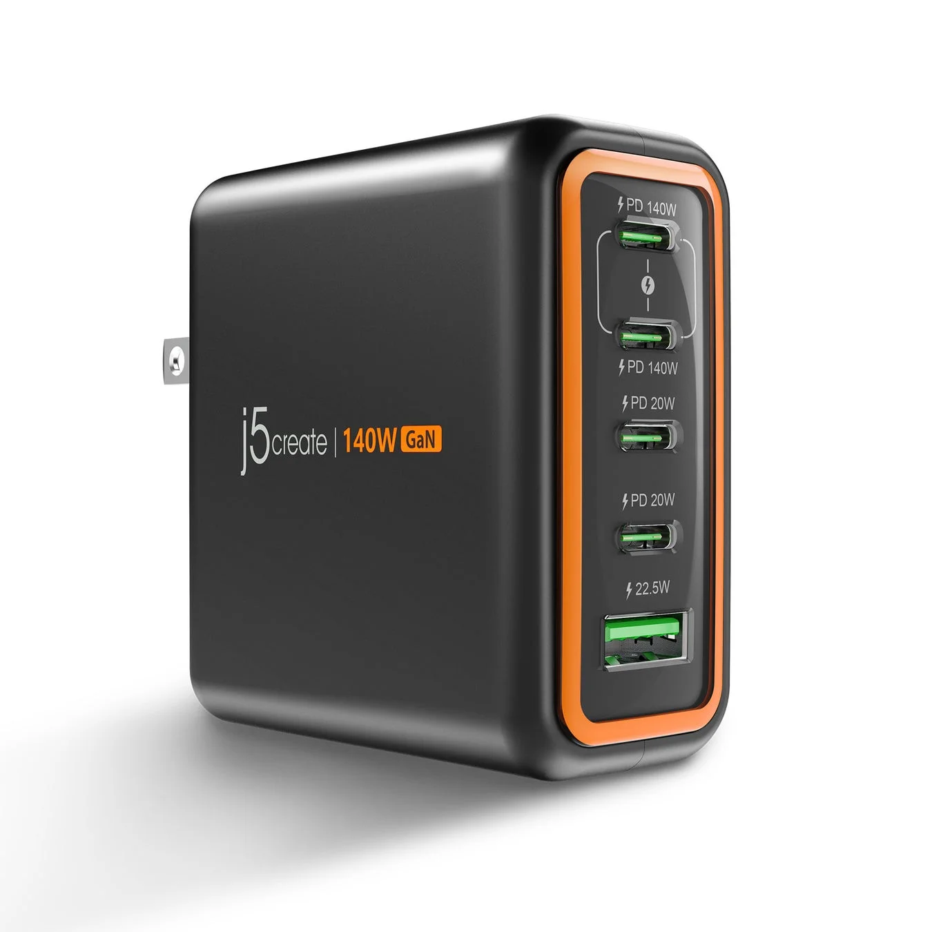 j5create 140W GaN 5ポート充電器