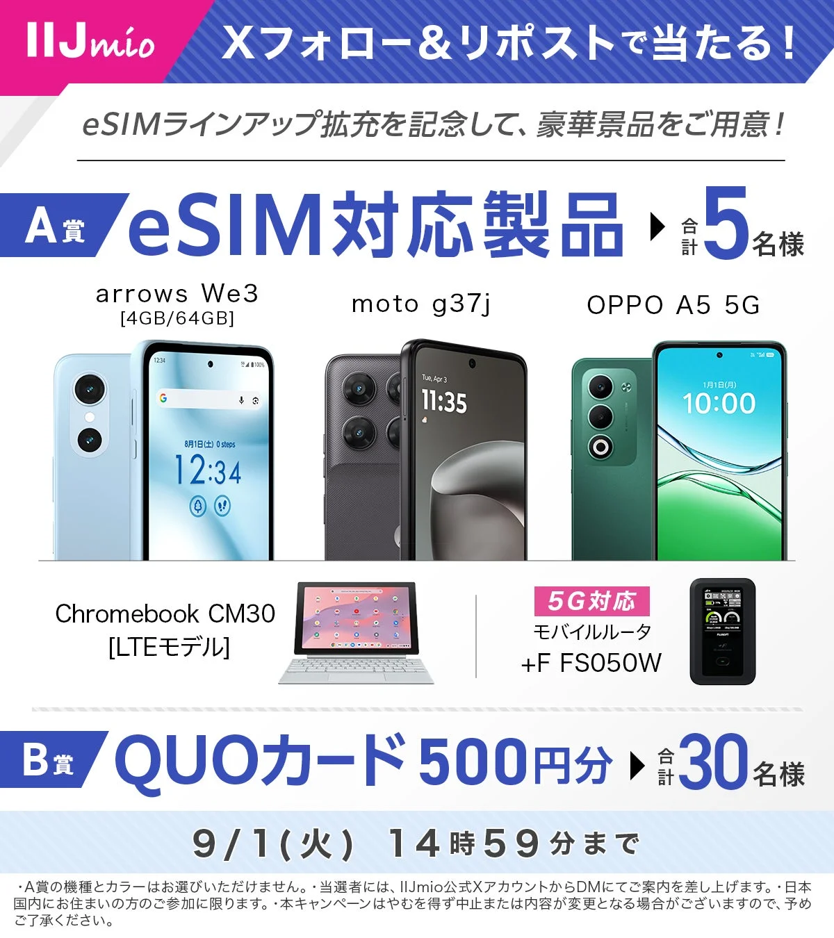 Xフォロー＆リポストキャンペーンの景品